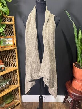 Neutral Knit Open Front Vest